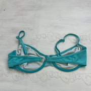 COCONUT GIRL DROP | medium blue bikini top with adjustable straps