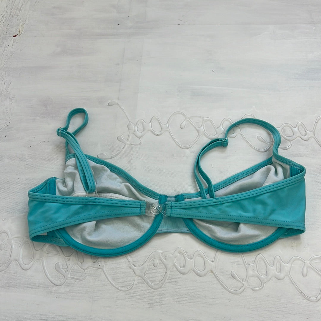 COCONUT GIRL DROP | medium blue bikini top with adjustable straps