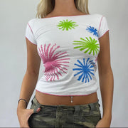 💻‼️ baby tee with pink blue green graphic
