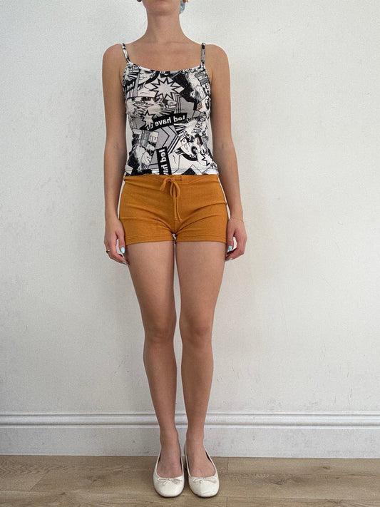 💻‼️ black and white cami with comic print