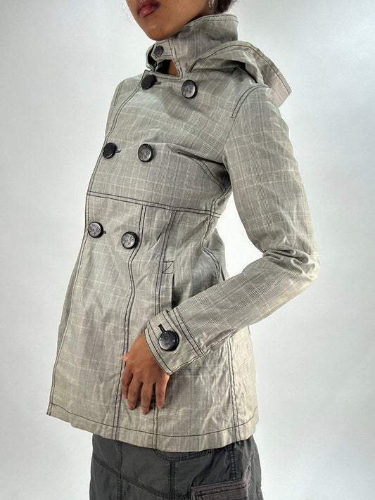 vintage edit thirty-five | small grey plaid trench coat