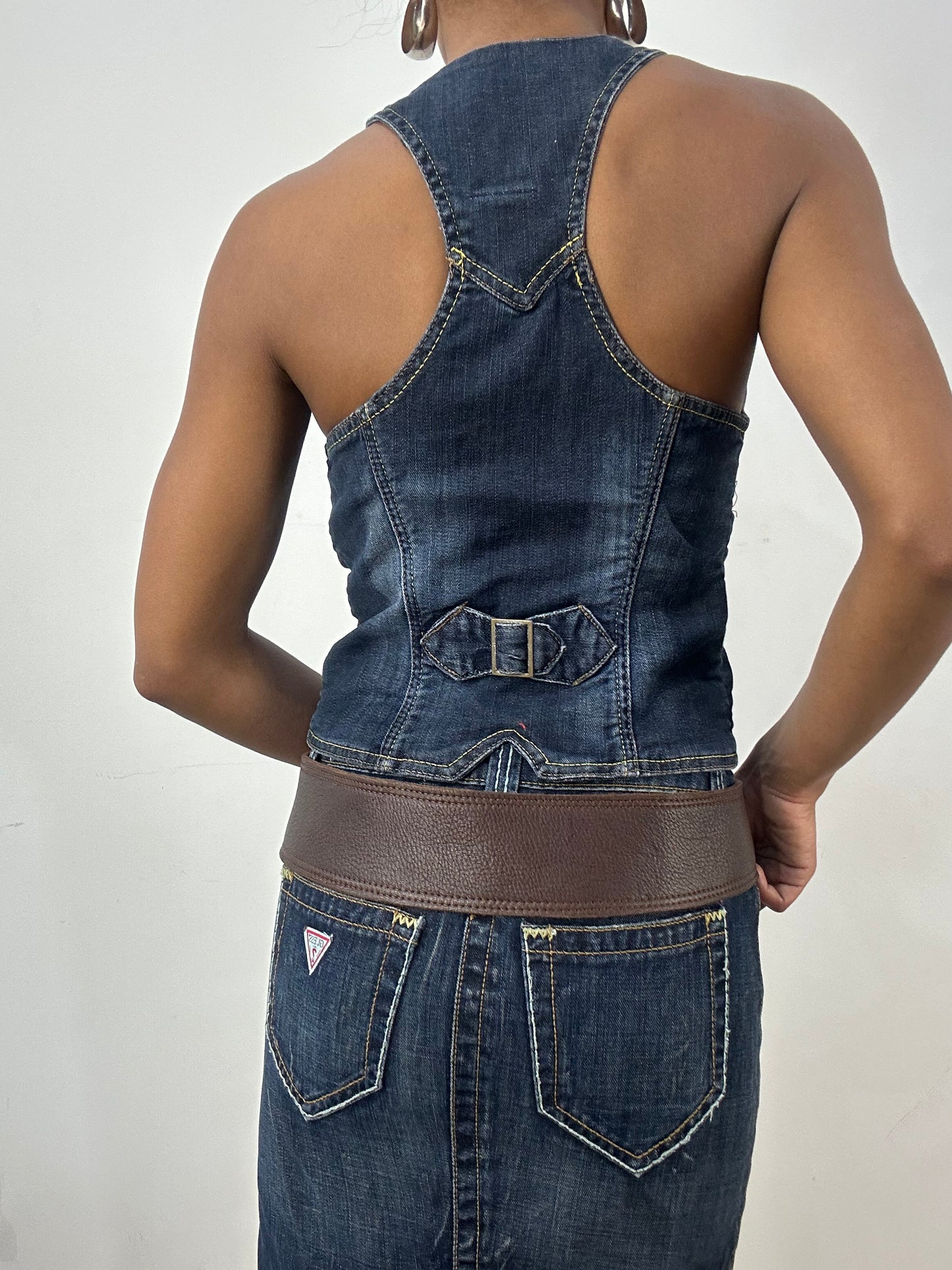 BEST PICKS | brown faux leather belt with silver eyelet detail