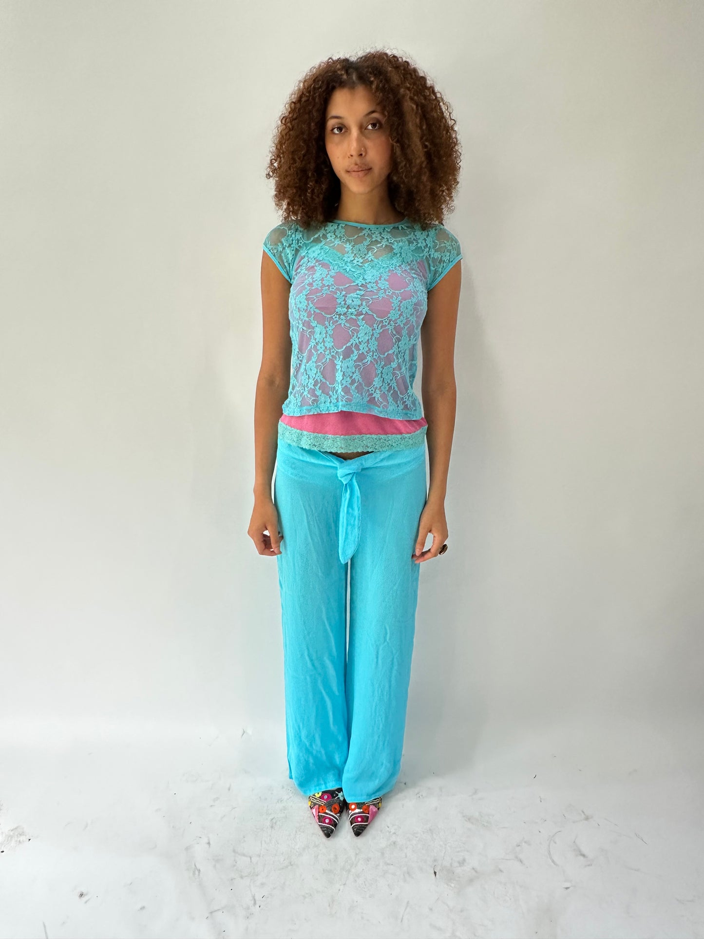 festival drop | medium blue sheer trousers