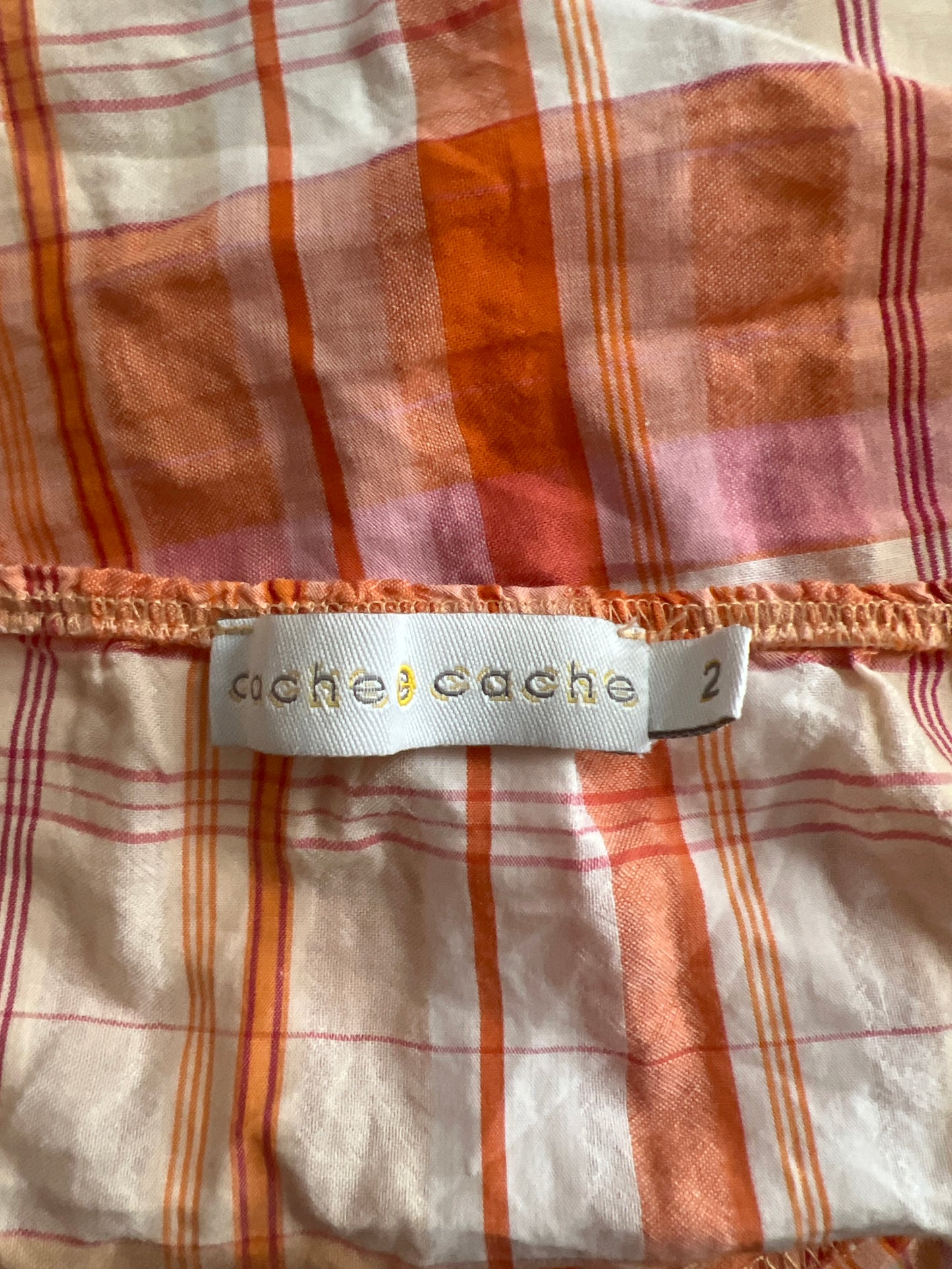 gilmore girls | small orange plaid cami top