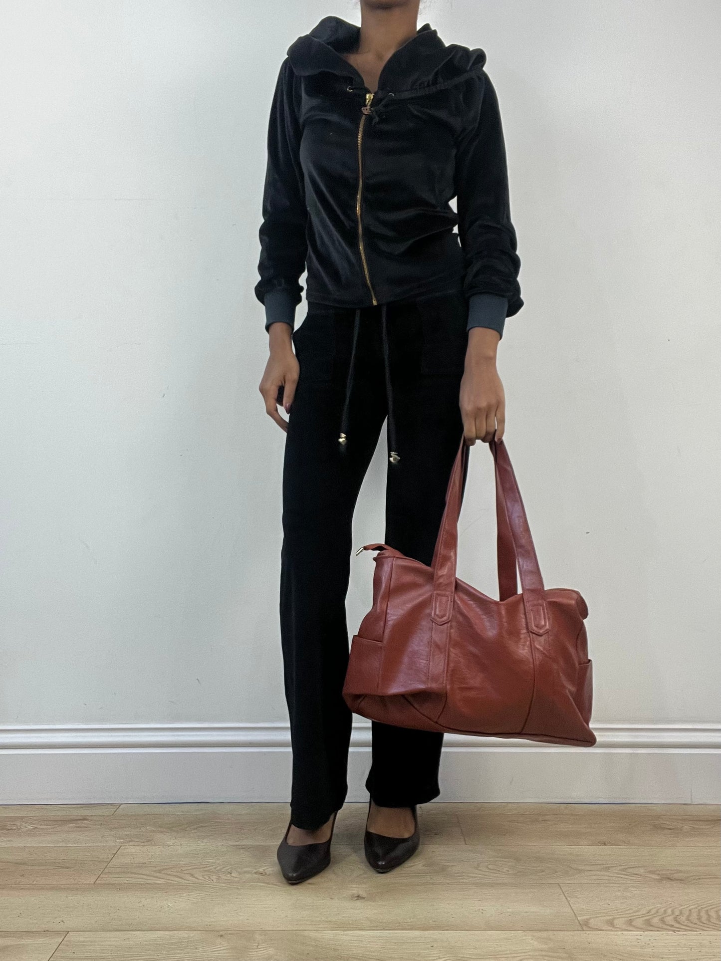 winter edit | red brown faux leather shoulder bag