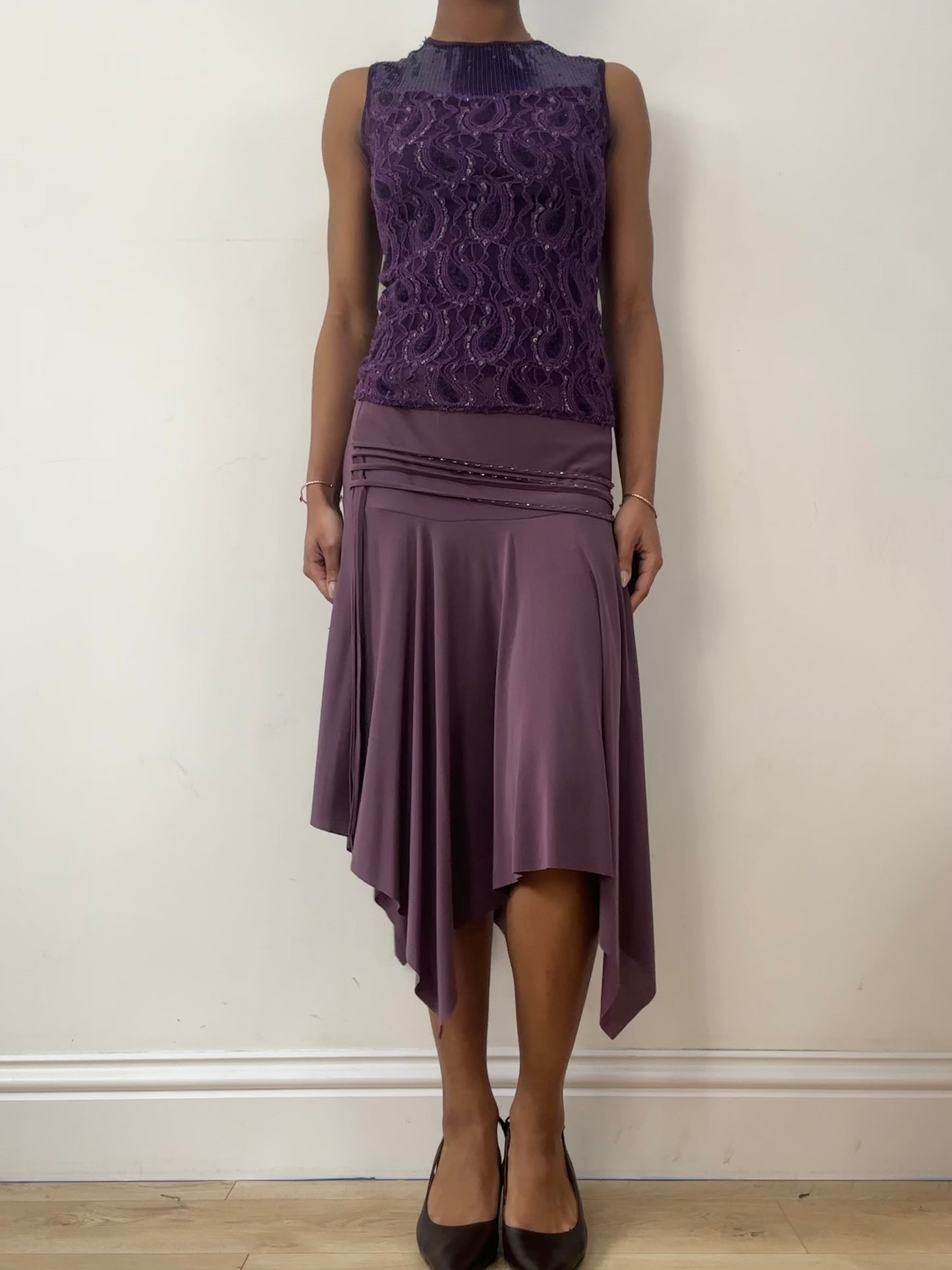 vintage edit fifteen | small purple embellished tank top with sequins