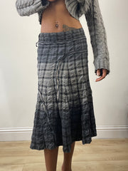 vintage edit: fashion week | medium grey plaid midi skirt