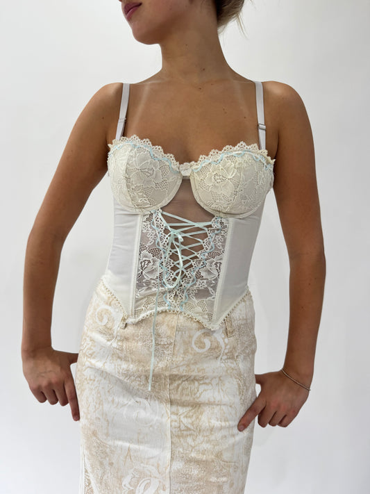 french summer drop | extra small/small white corset top