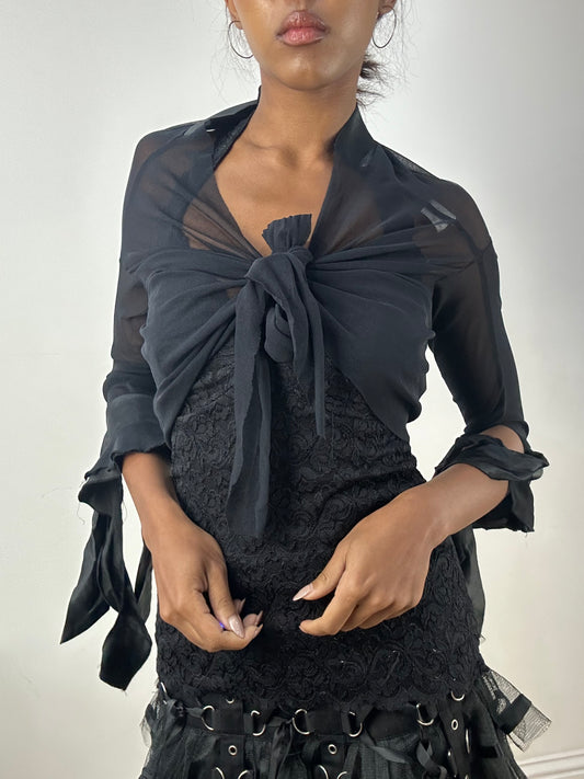 BEST PICKS | small black sheer wrap cardigan