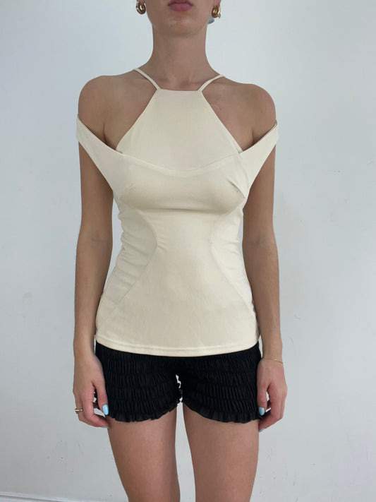 💻‼️ beige off the shoulder top