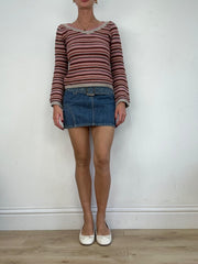 vintage edit fourteen | small pink and white striped jumper