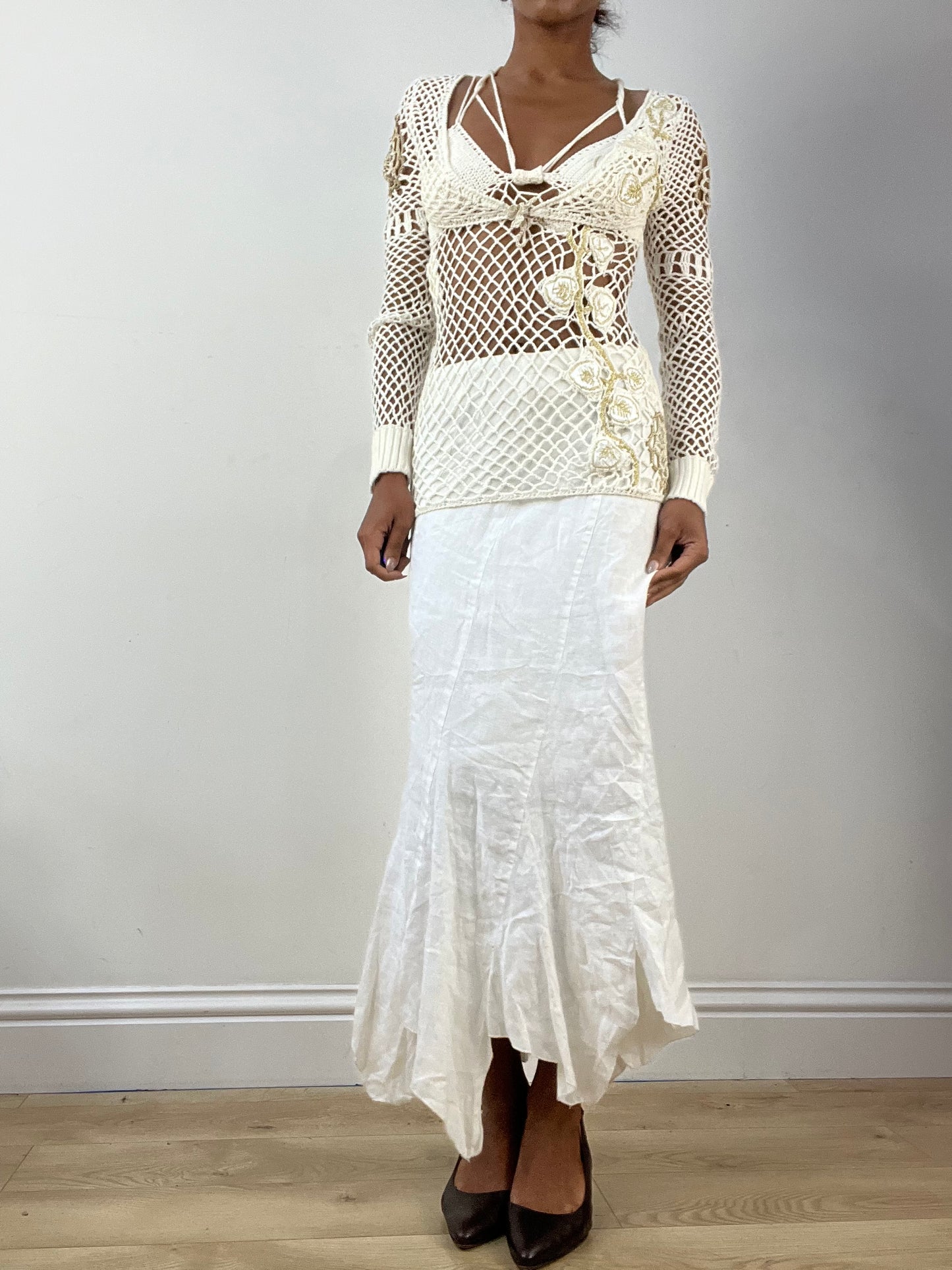 BEST PICKS | extra small white crochet cami and bolero set