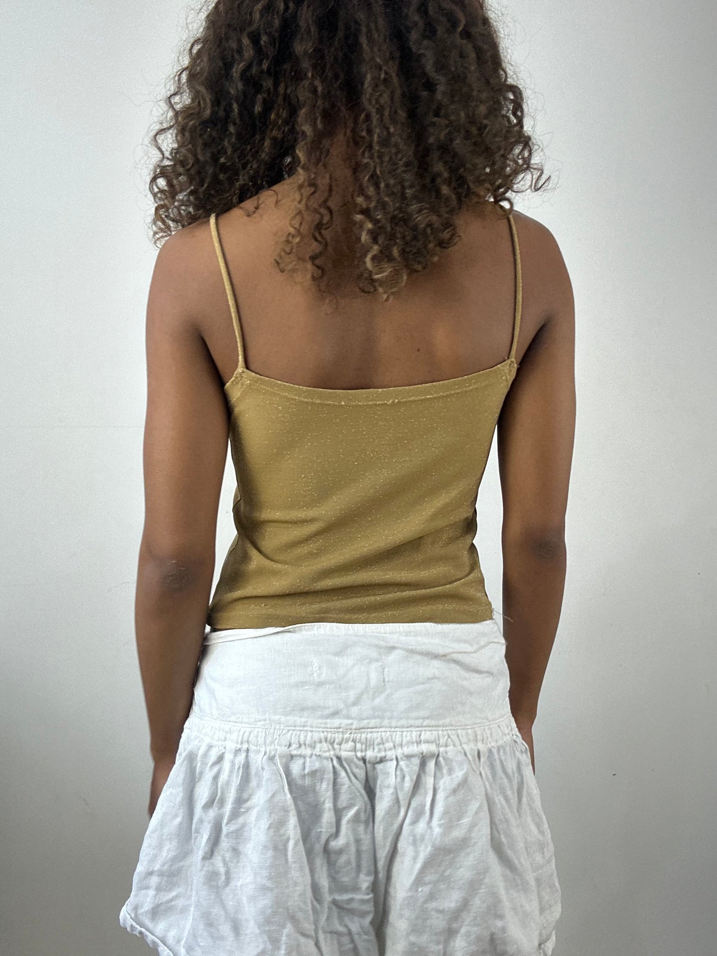 vintage edit thirty-four | small gold glitter cami top and bolero set