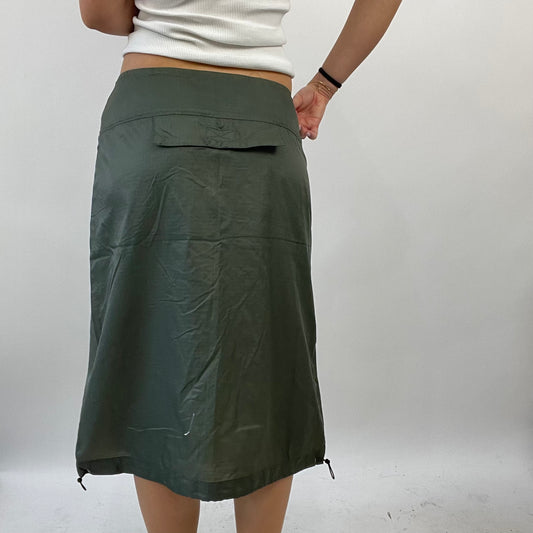 💻 FUTURECORE DROP | small khaki cargo style midi skirt