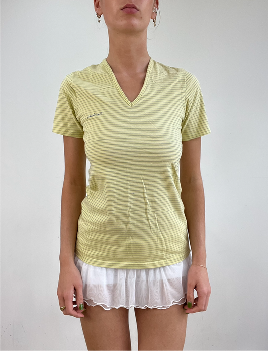 💻‼️ pierre cardin stripy yellow t shirt