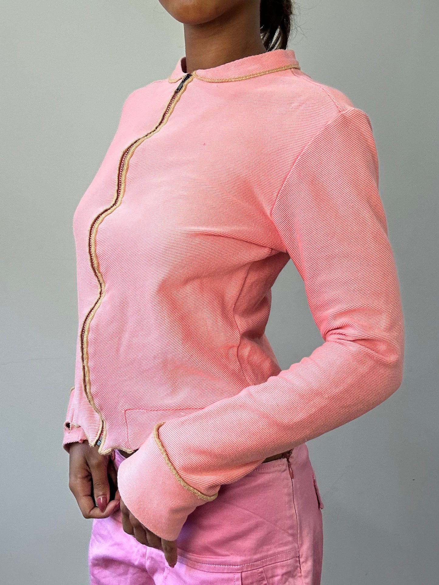 BEST PICKS | small pink diesel zip up long sleeve top