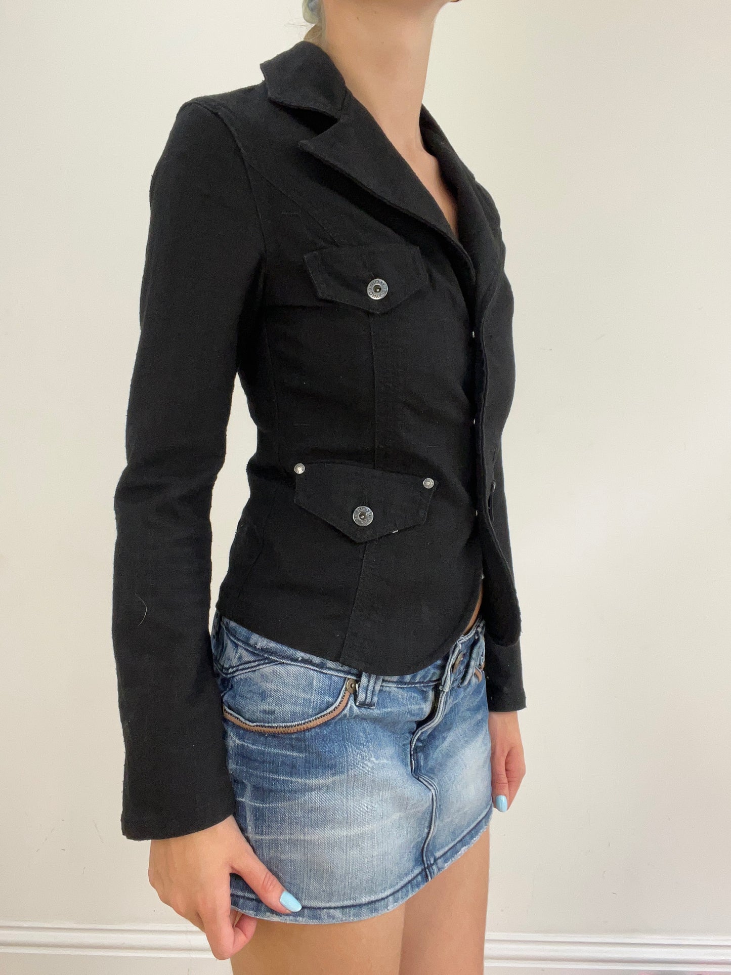 vintage edit twenty eight | small black suit style jacket with pocket detail