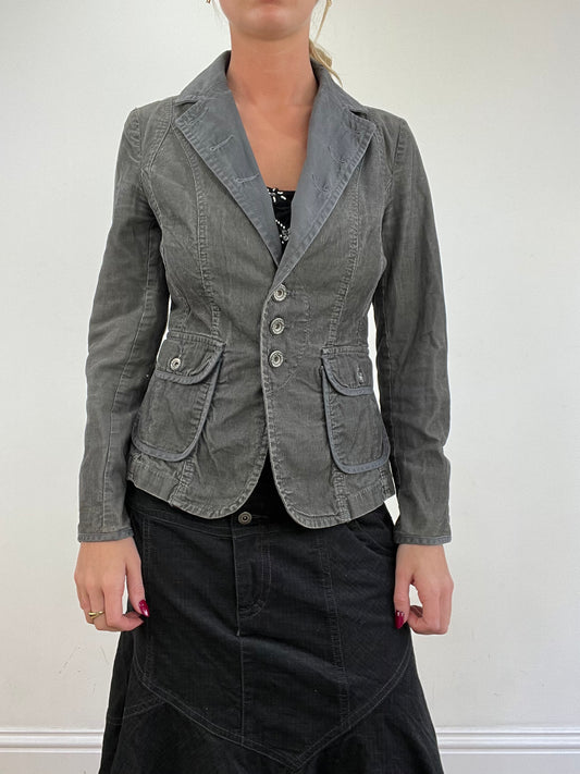 vintage edit thirteen | medium grey corduroy suit style blazer