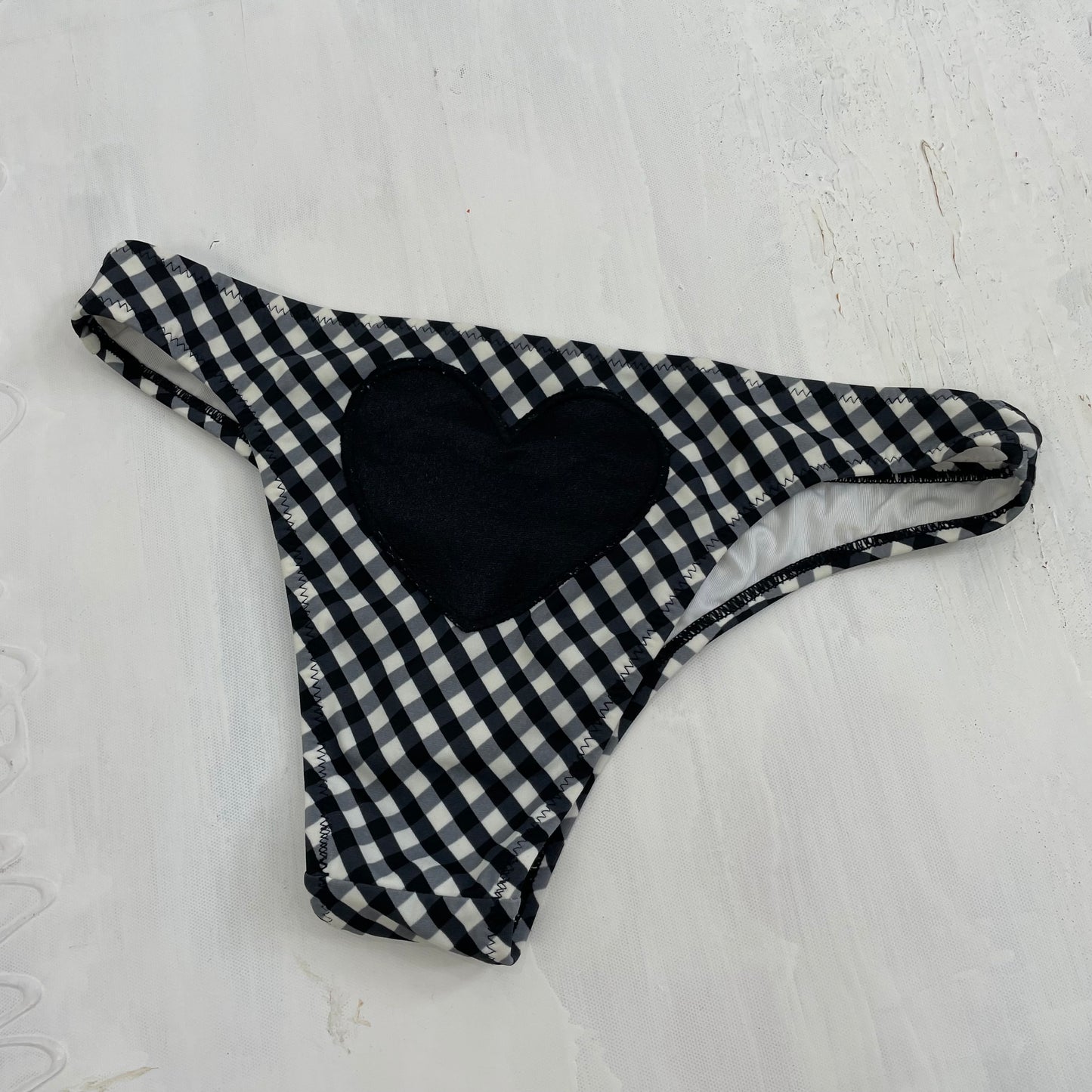 AMELIA GRAY DROP | small black & white gingham bikini bottoms