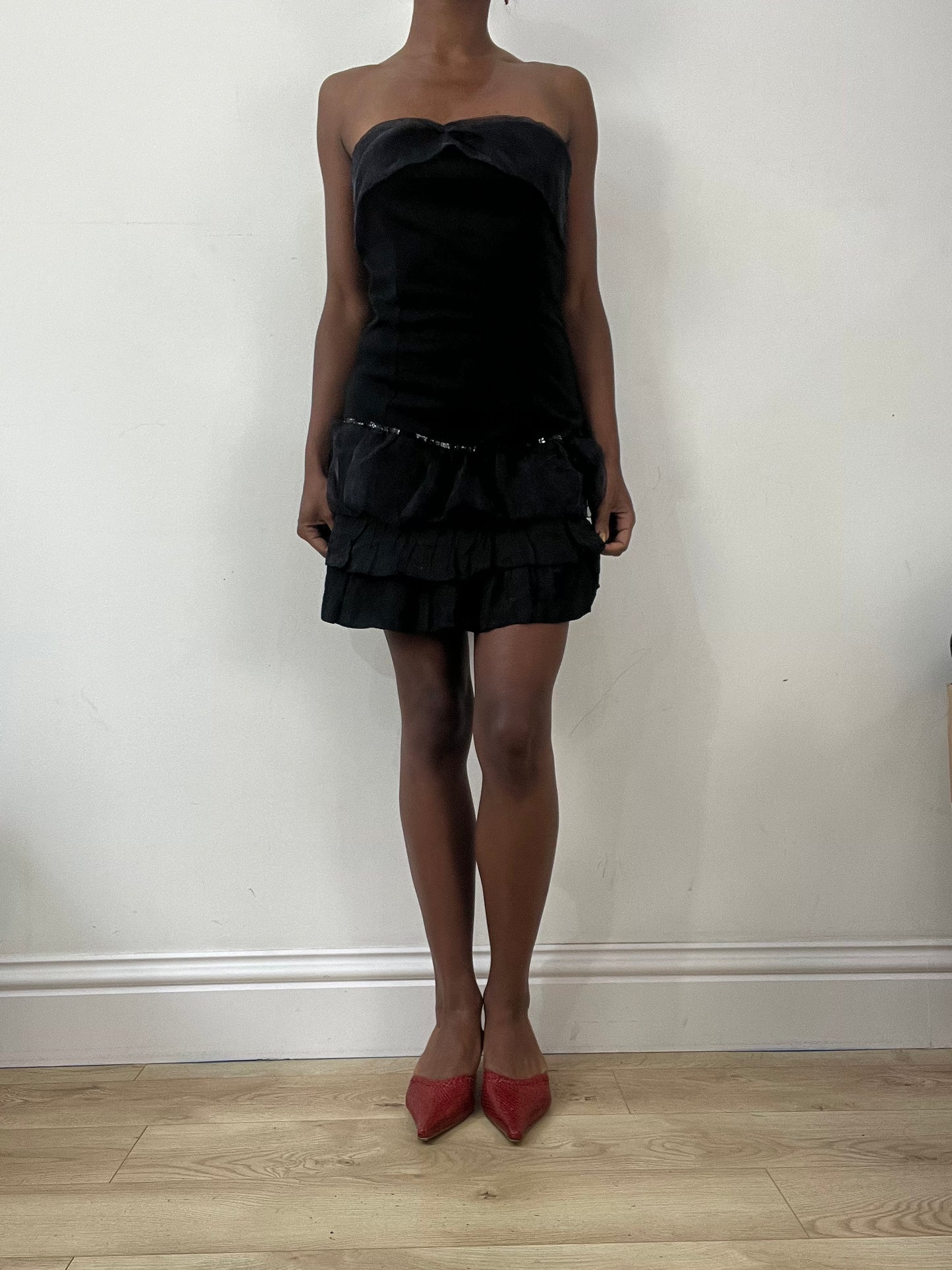 BEST PICKS | UK 5 red kitten heel mules with faux leather croc print
