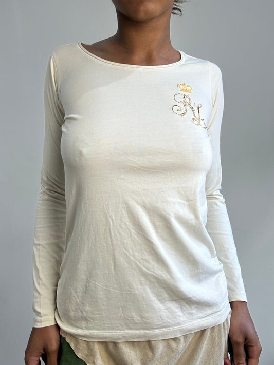 BEST PICKS | small/medium cream ralph lauren long sleeve top