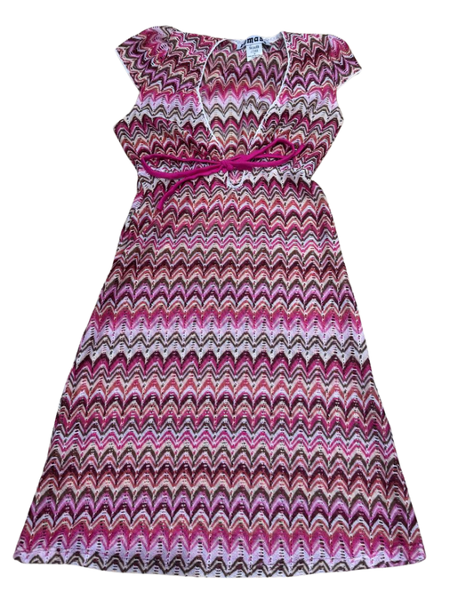 Allegra Dress in Candyfloss Pink laid flat – front view