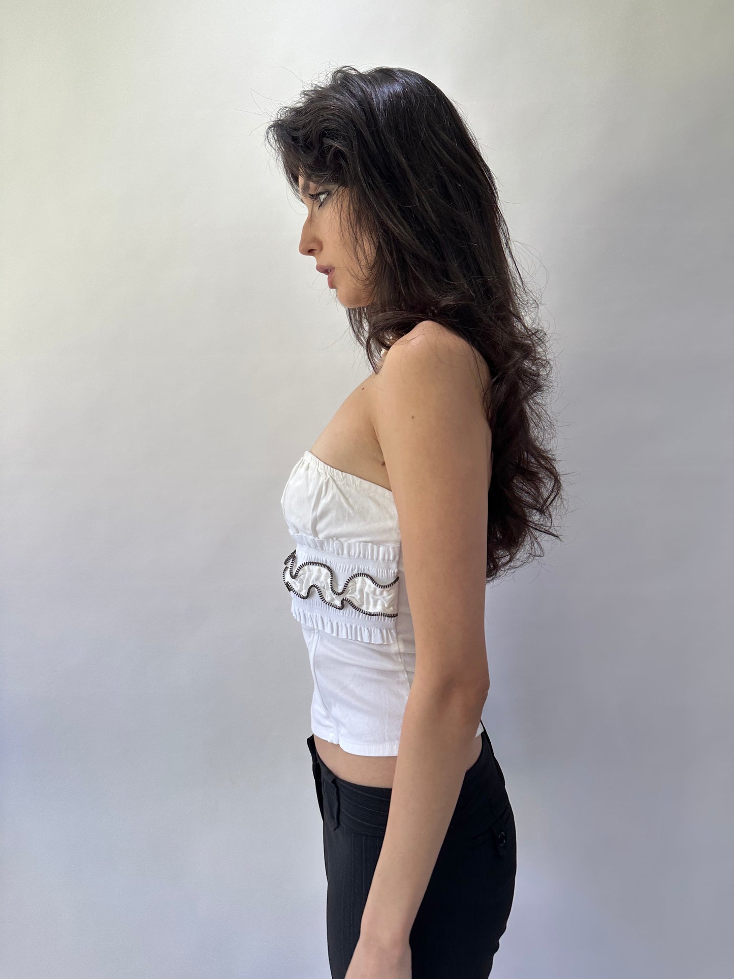 devil wears prada | small morgan de toi white corset bandeau top