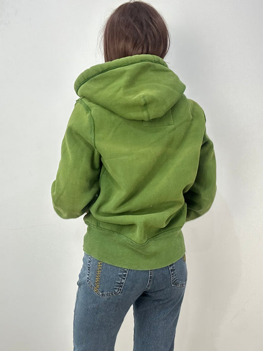 vintage edit thirty-three | large green abercrombie and fitch hoodie