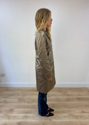 medium gold silky trench coat