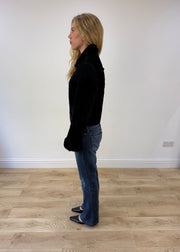 small black suede coat