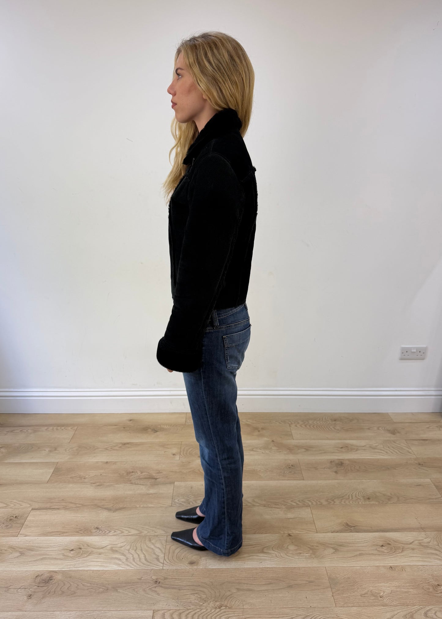 small black suede coat