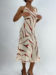 selección destacada | vestido midi con estampado de color negro beige pequeño