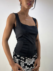 MOB WIFE DROP | small black structured tank top