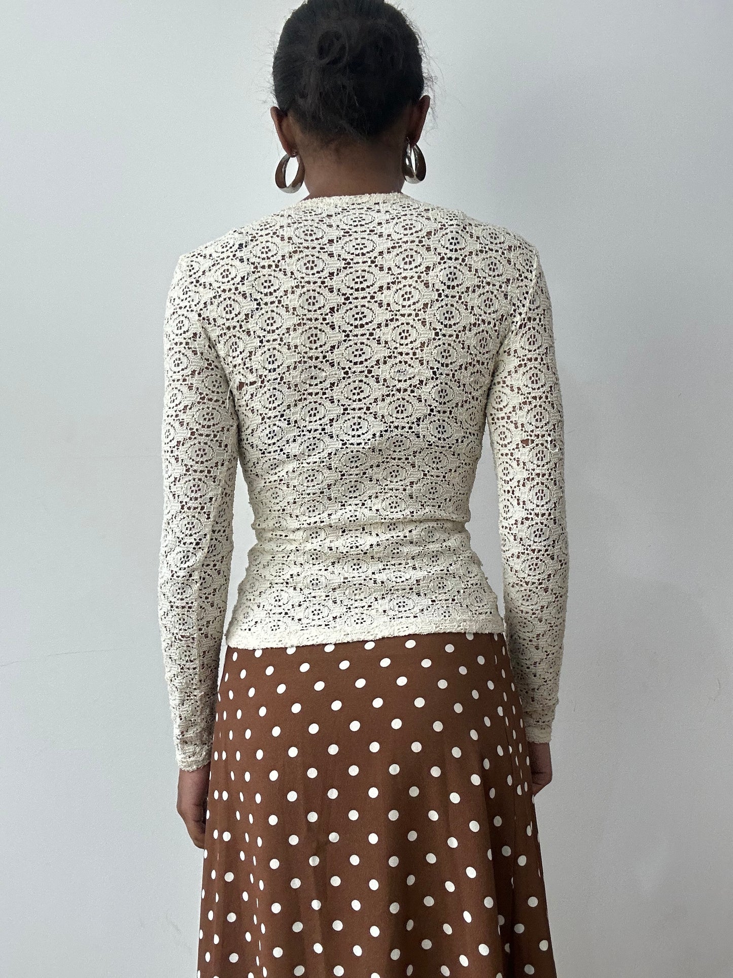 midsummer edit | small cream lace long sleeve top