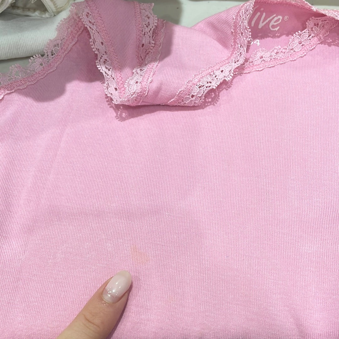 POSH AND BECKS DROP | small pink lace trim tank top