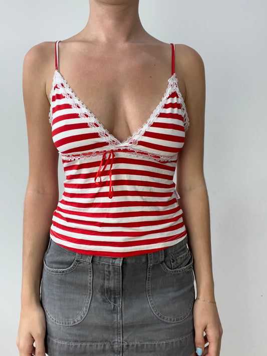 vintage edit thirty | small red and white cami with stripe print