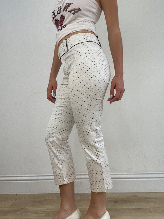 vintage edit twenty eight | small white capri trousers with black polka dots