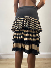 vintage edit: fashion week | extra small black striped midi skirt