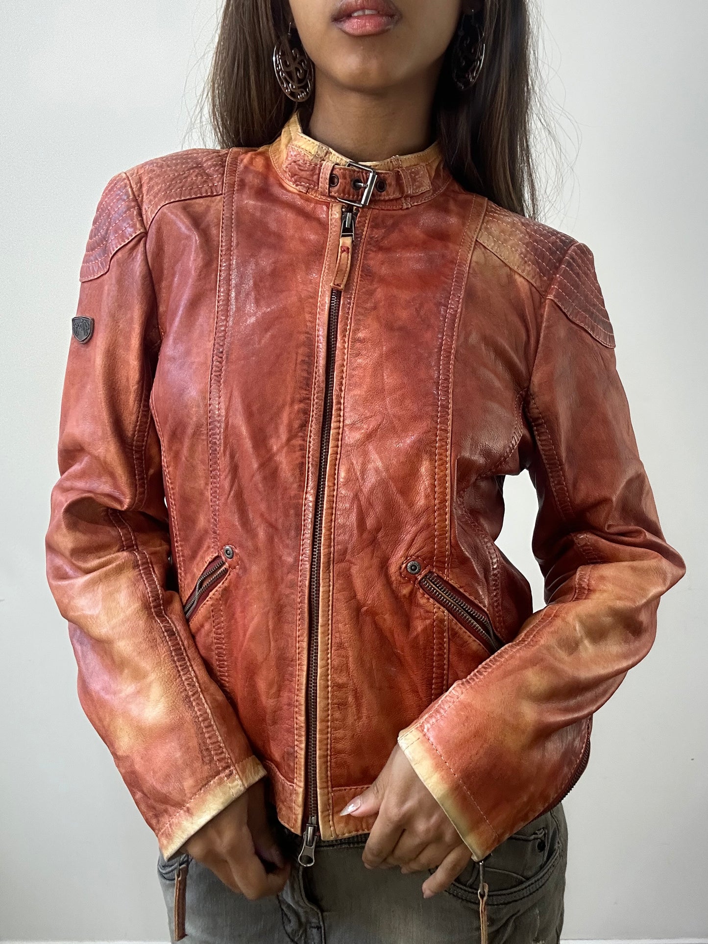 2016 edit | small pink leather dual zip jacket