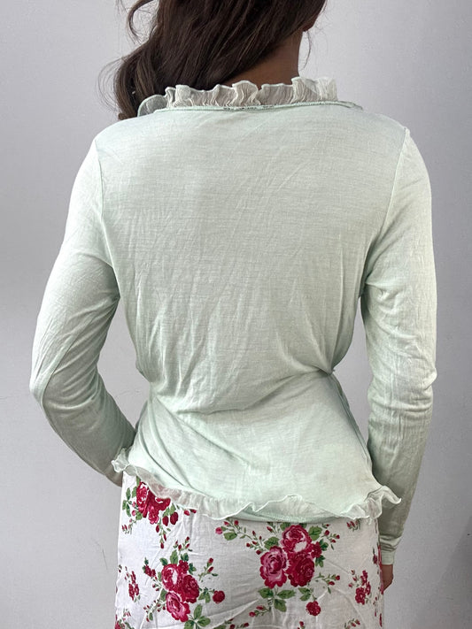 easter edit | small light green wrap around long sleeve top