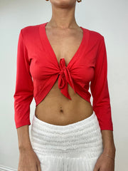 BALLETCORE | Red Longo Cadeia Pronto Tiro Vestido Superior Mulher
