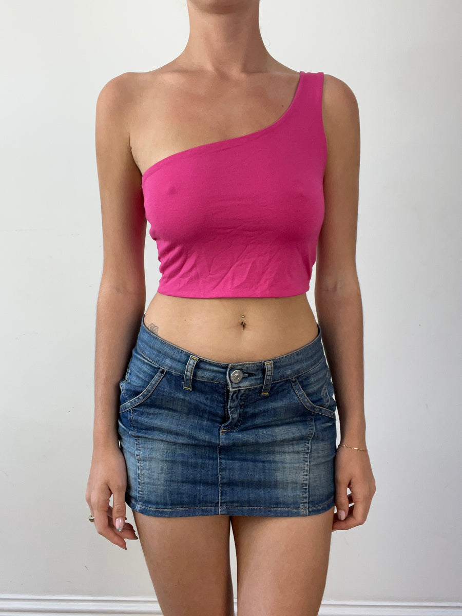 💻‼️ pink one shoulder top