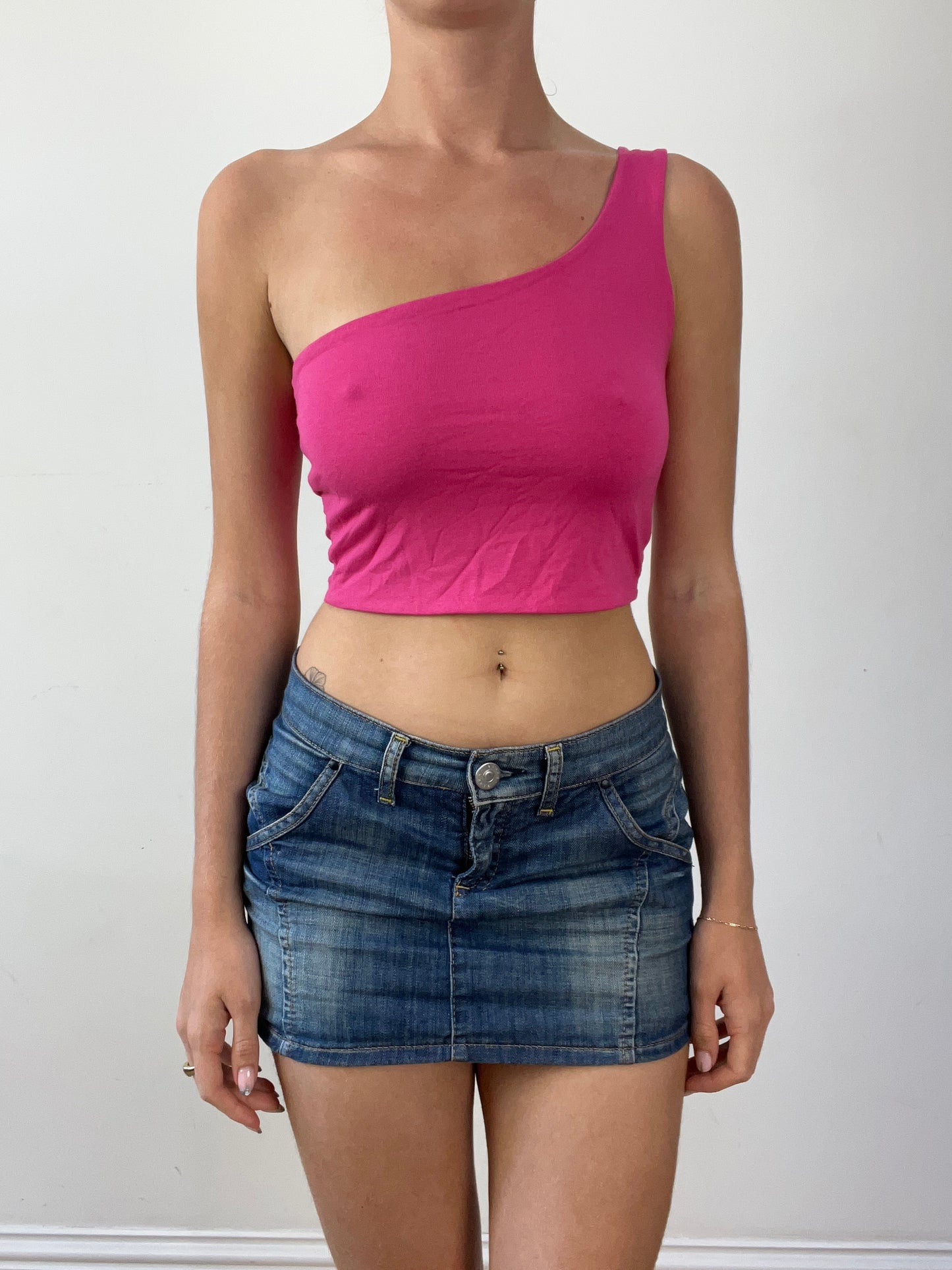 💻‼️ pink one shoulder top