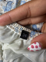 vintage edit twenty-seven | taille: M · couleur: bleu + vert · article: mini-short · détails: rayé