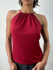 romantic grunge edit | small/medium red halterneck top