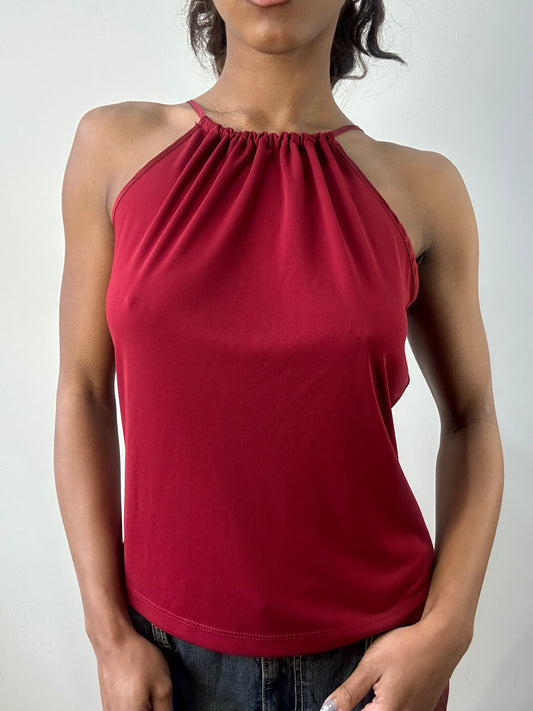 romantic grunge edit | small/medium red halterneck top