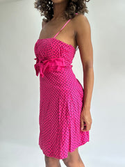 olivia rodrigo drop | taille: S · couleur: rose · article: robe · détails: cœurs + pois + longueur mini