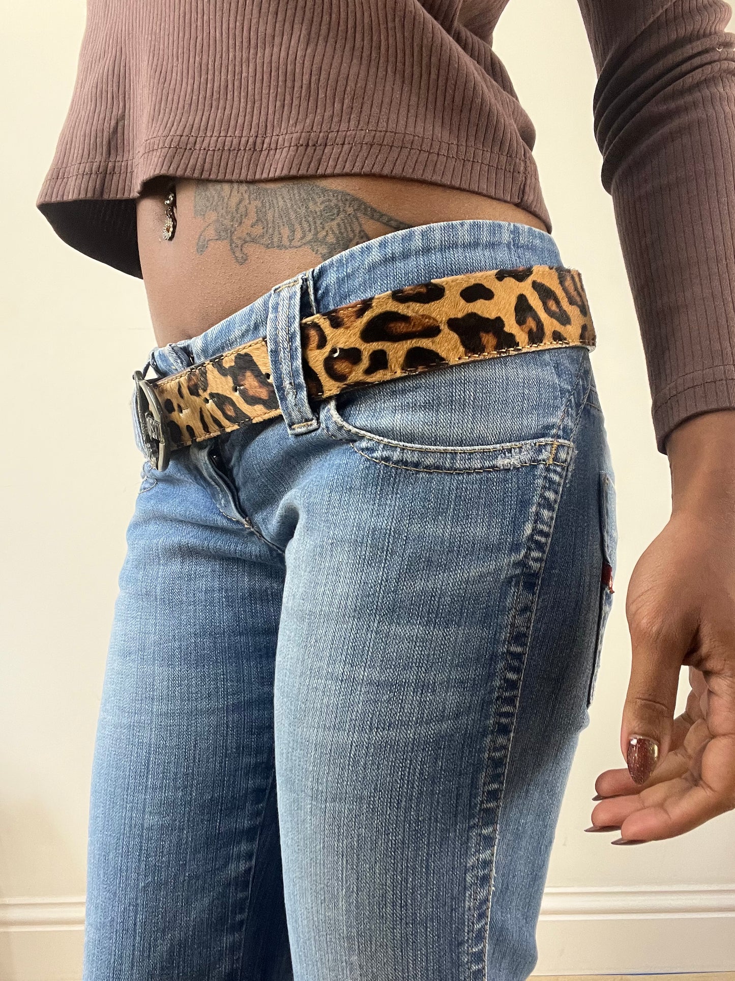 BEST PICKS | leopard print just cavalli belt with crocodile buckle detail