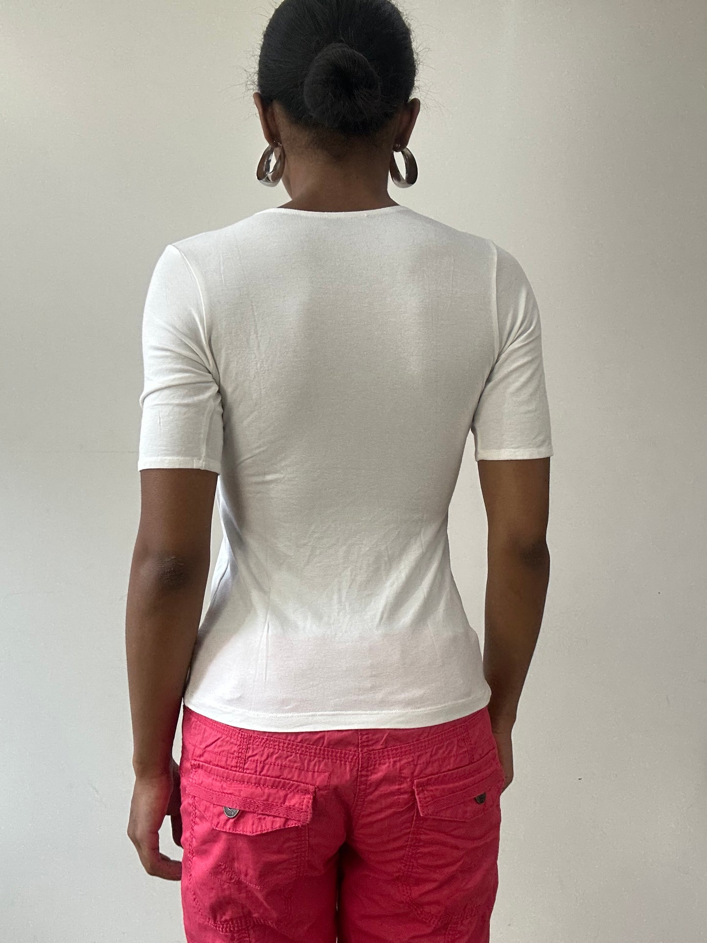 vintage edit thirty-one | small white crossover short sleeve top