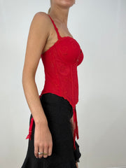 💻HALLOWEEN | small red mesh corset